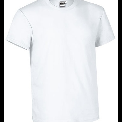 T-shirt branca simples de manga curta com gola redonda