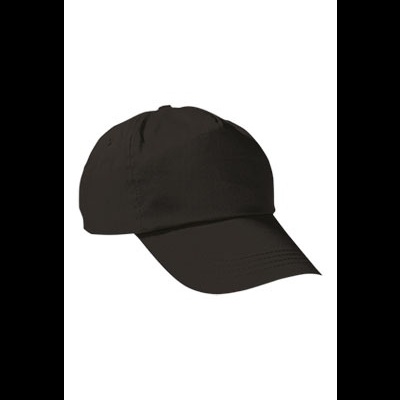 Boné preto de tecido com pala curva em fundo branco