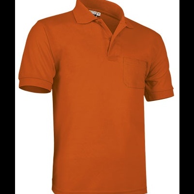 Polo de manga curta laranja com bolso no peito
