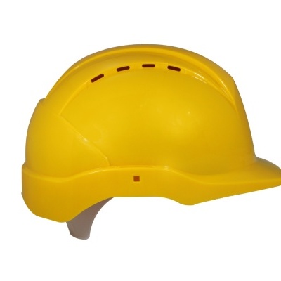 Capacete de segurança amarelo para construção