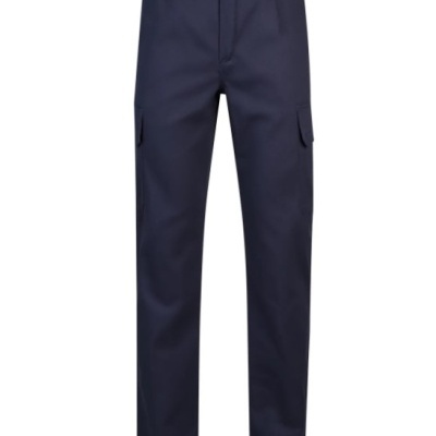 Calças cargo azul escuro com bolsos laterais