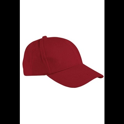 Boné vermelho de tecido com aba curva