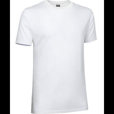 Camiseta branca básica de manga curta com gola redonda