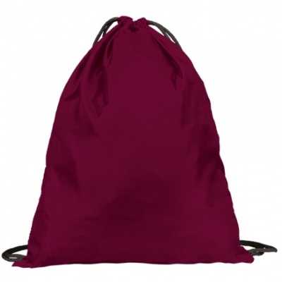 Mochila saco bordô com cordões pretos