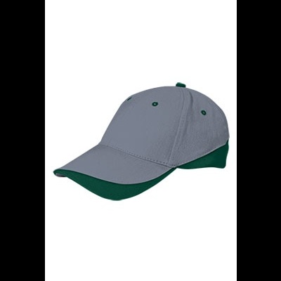 Boné desportivo cinzento com detalhes verdes
