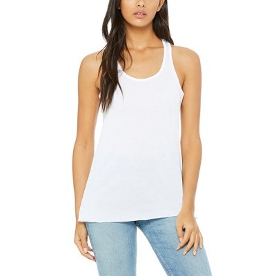 Regata feminina branca de algodão com decote redondo