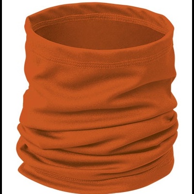 Cachecol tubular elástico laranja sobre fundo branco