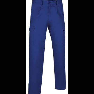 Calças de trabalho azuis com bolsos laterais
