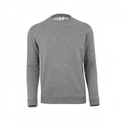 Sweatshirt cinzenta de manga comprida com decote redondo