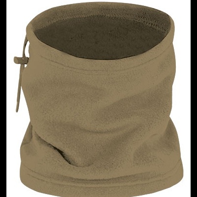 Gola tubular de tecido polar castanho claro com cordão ajustável