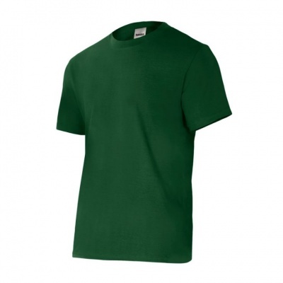 Camiseta verde escura de manga curta e gola redonda
