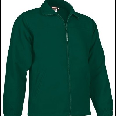 Casaco verde escuro com fecho de correr e punhos elásticos