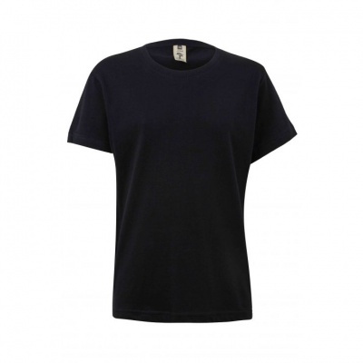 T-shirt preta de manga curta com gola redonda