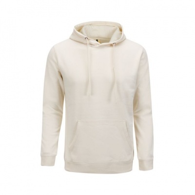 Hoodie creme com bolso canguru e capuz ajustável