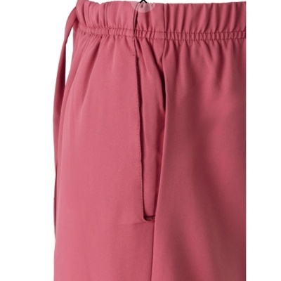 calças cor-de-rosa com cintura elástica e bolso lateral