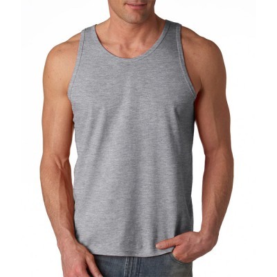 Camisola de alças cinza em tecido liso