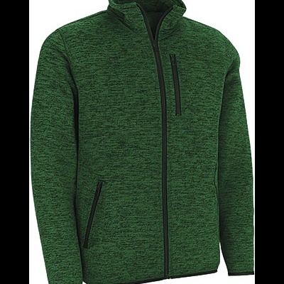 Casaco verde de malha com fechos de correr pretos