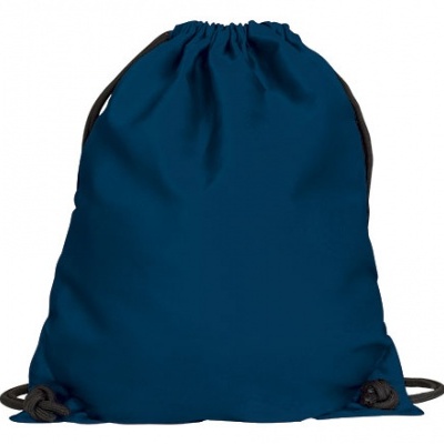 Mochila saco azul escuro com cordões pretos