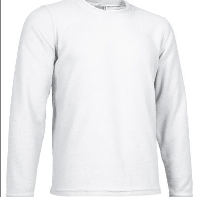 Camisola branca de manga comprida com gola redonda