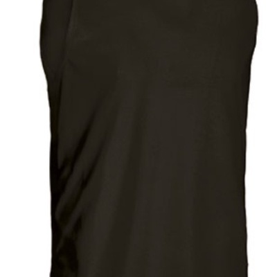 Camisola preta sem mangas com gola redonda
