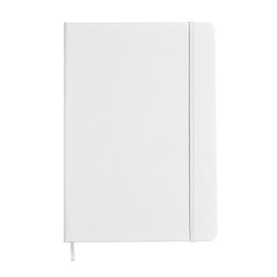 Caderno branco com fecho elástico