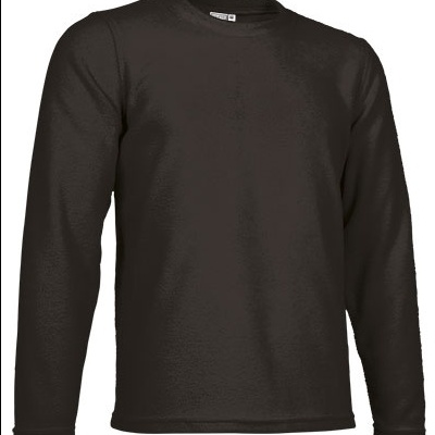 Camisola preta de manga comprida com gola redonda
