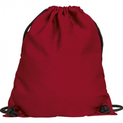 Mochila desportiva vermelha com cordão preto