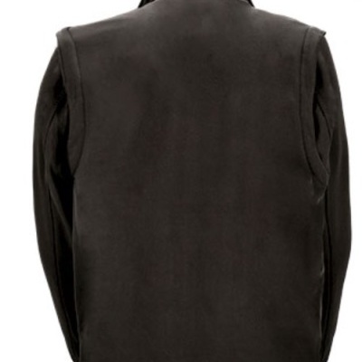 Colete masculino castanho escuro visto de costas