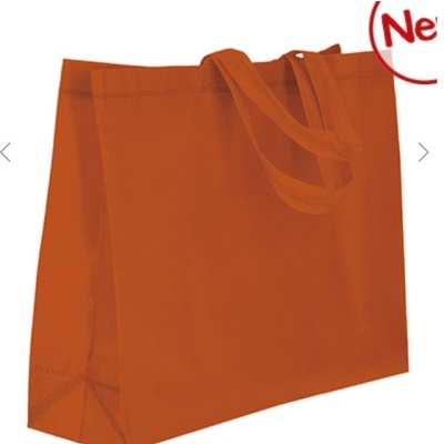 Saco de compras reutilizável laranja com alças largas