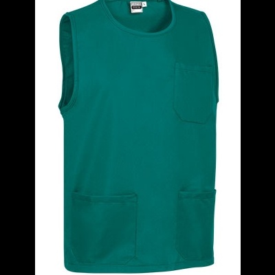 Camisola masculina verde escura sem mangas com três bolsos