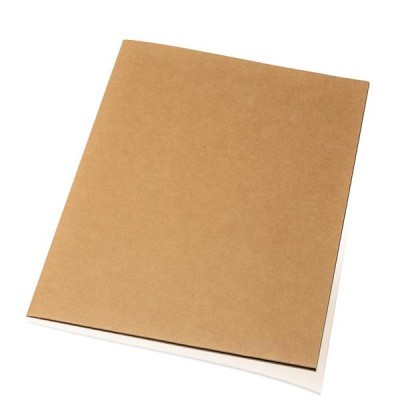 Caderno de capa castanha em cartão