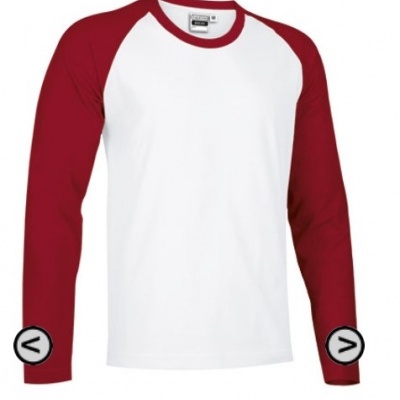 Camisola manga comprida branca com mangas vermelhas