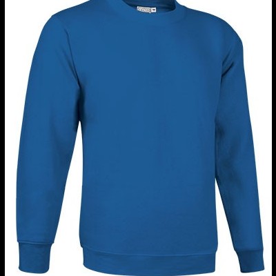 Sweatshirt azul de manga comprida com gola redonda