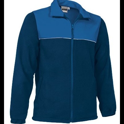 Casaco fleece azul com fecho completo e colarinho de pé