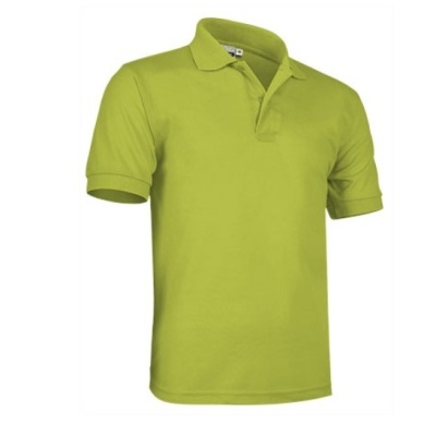 Polo de manga curta verde lima com gola e botões