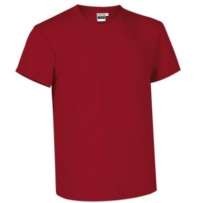 T-shirt vermelha de manga curta com gola redonda