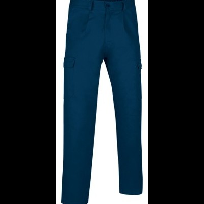 Calças azuis escuras com bolsos laterais