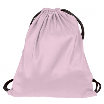 Mochila saco rosa clara com cordões pretos