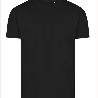T-shirt preta de manga curta com gola redonda