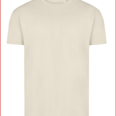 T-shirt bege de manga curta com gola redonda