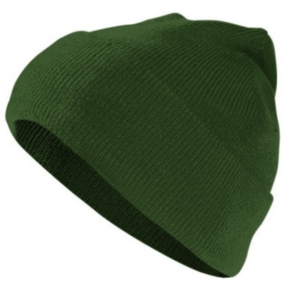 Gorro verde escuro de malha em fundo branco