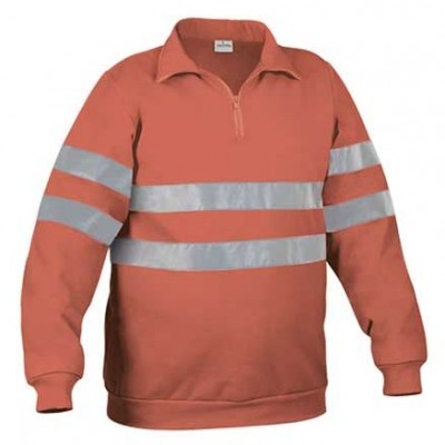 Sweatshirt laranja com faixas refletoras cinza