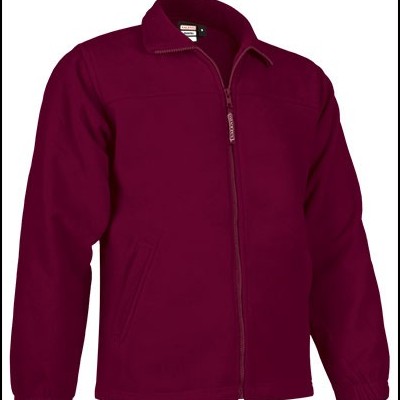 Casaco de fecho éclair adulto cor vinho com gola e bolsos