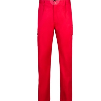 Calças vermelhas com bolso lateral