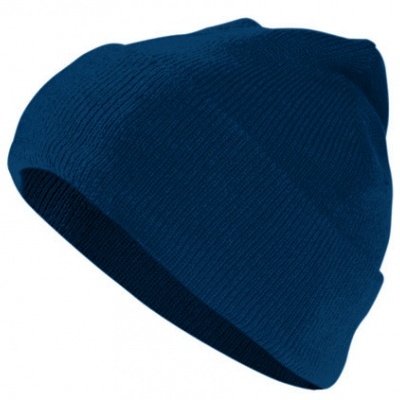 Gorro azul escuro de malha com textura fina