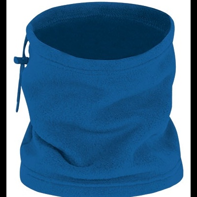 Cachecol tubular azul de tecido polar com cordão ajustável