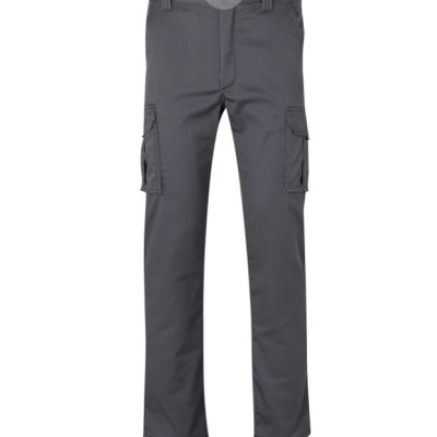 Calças cargo cinzentas escuras com bolsos laterais