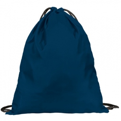 Mochila saco azul escuro com cordões pretos