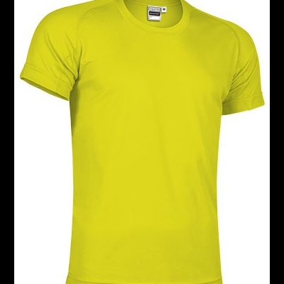 T-shirt amarela de manga curta com gola redonda