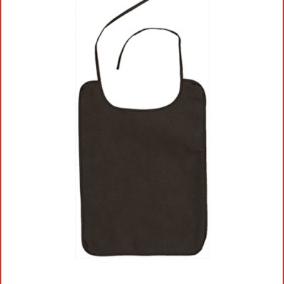 Babete preto retangular com fita para amarrar